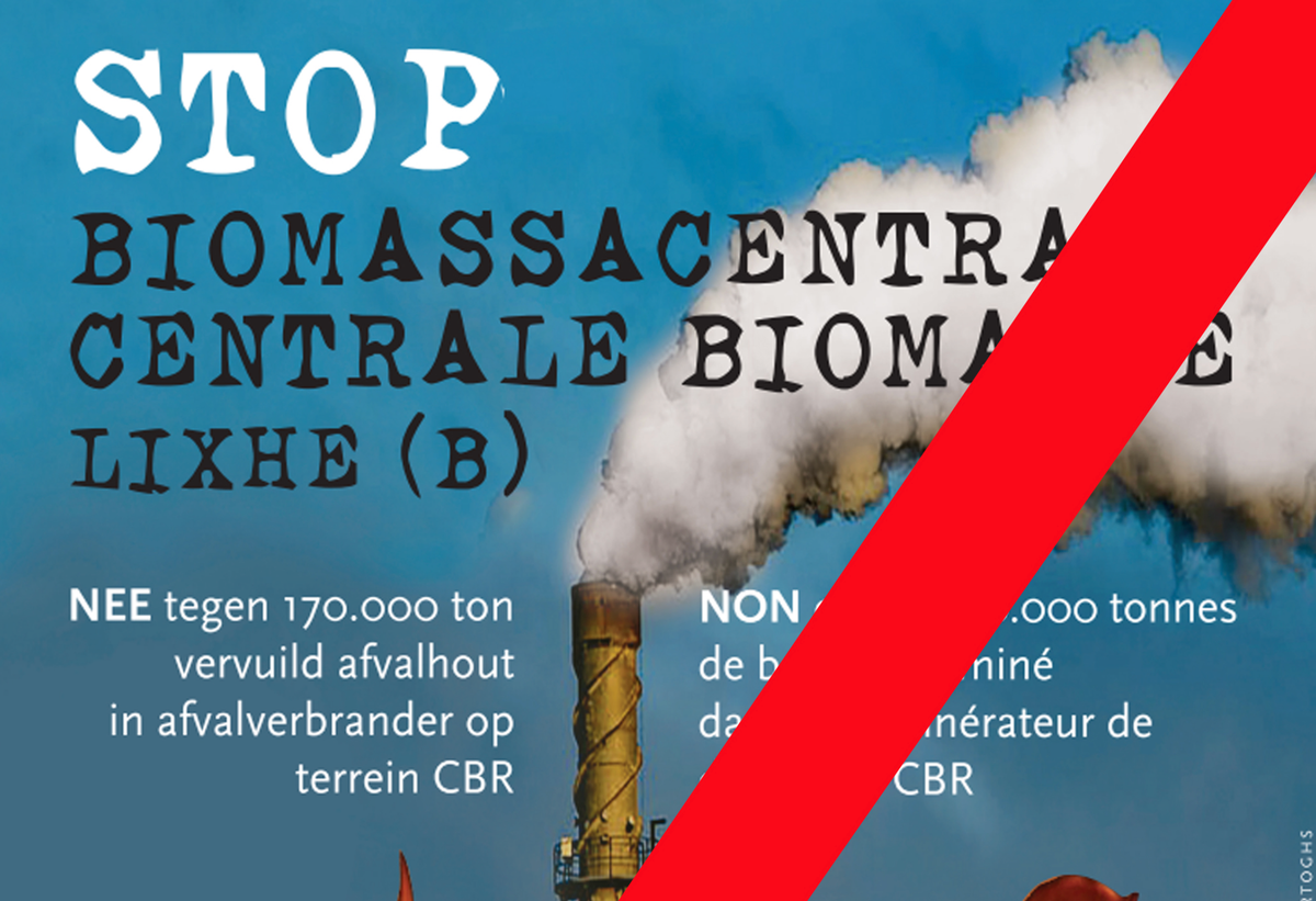 Biomassacentrale Lixhe, net over de grens, van de baan