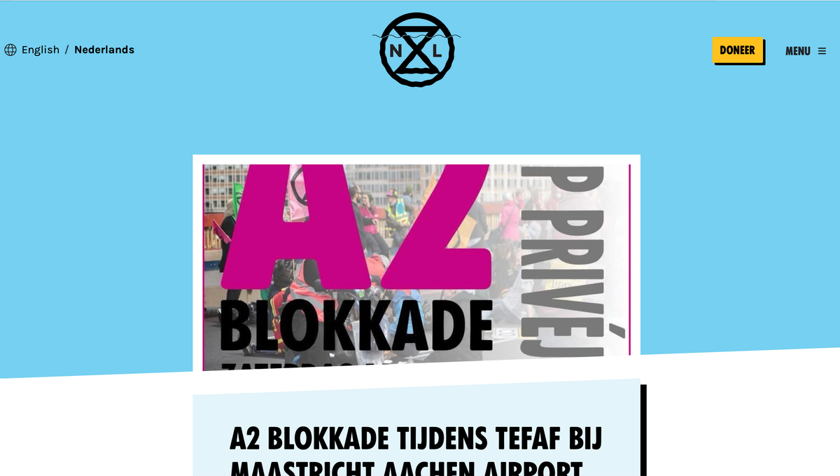 Extinction Rebellion wil Tefaf raken: A2 blokkade