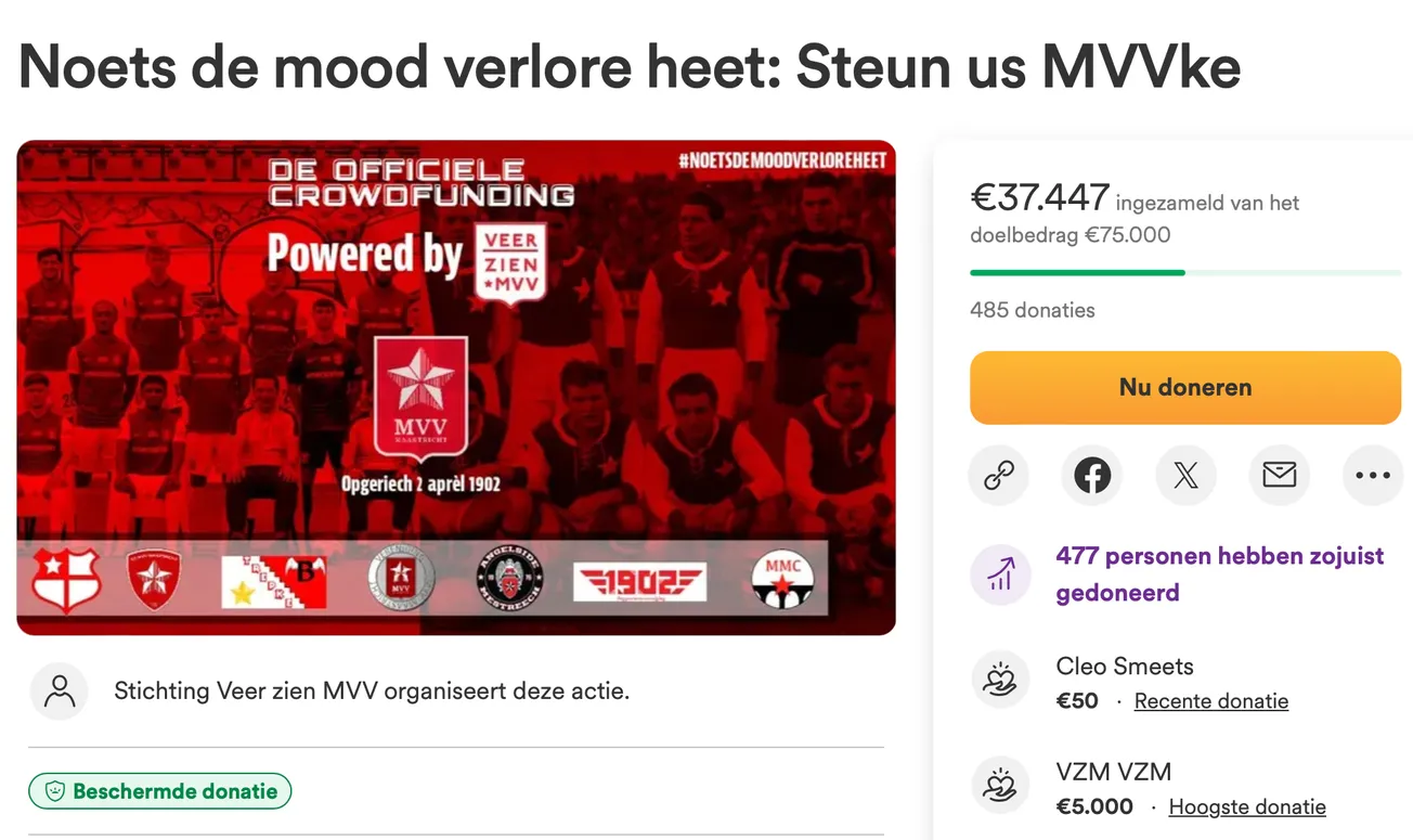 Crowdfunding MVV komt op stoom
