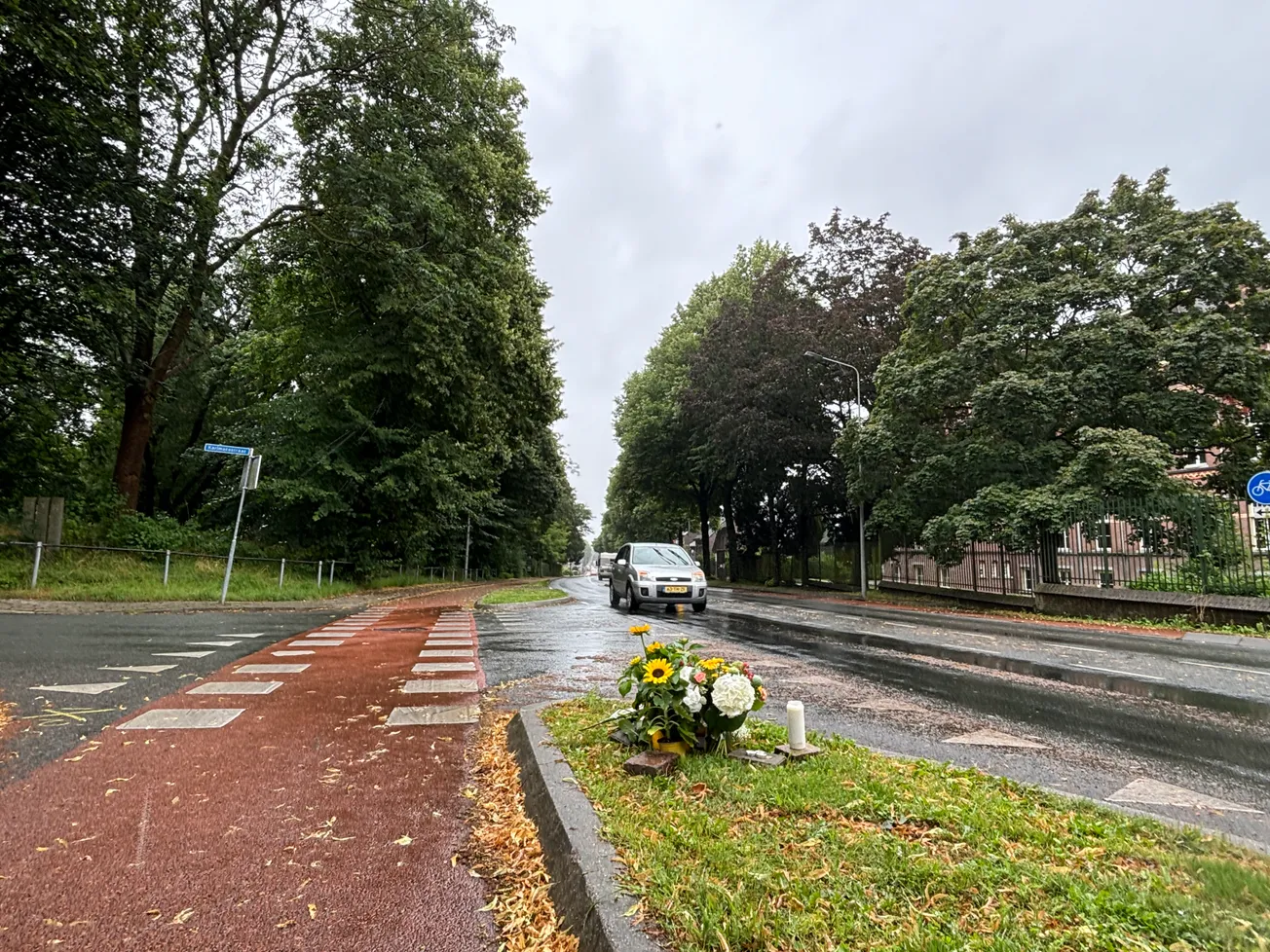 Bezorgbus die Kitty aanreed kwam uit zijstraat
