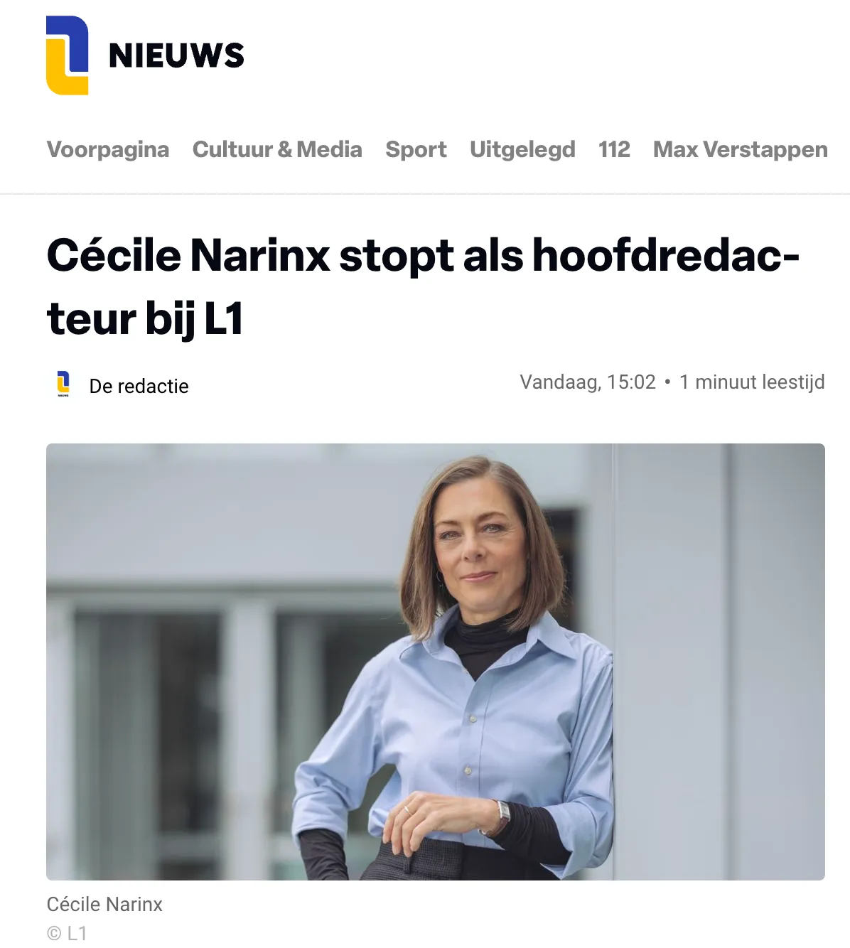 Maastrichtse hoofdredacteur Cécile Narinx weg bij L1