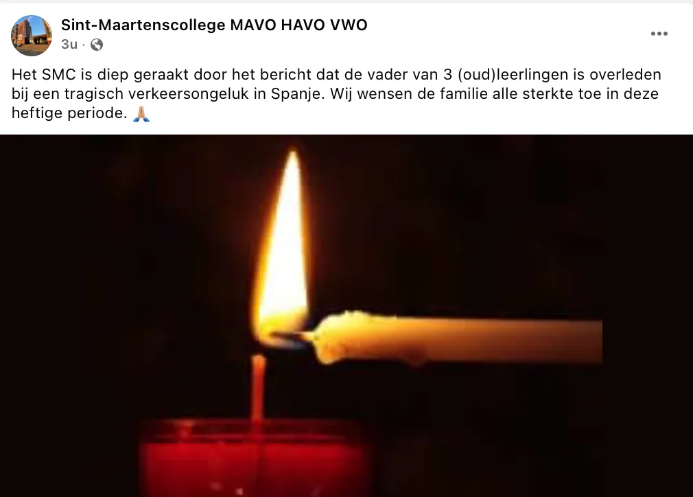 Maartenscollege en VV Scharn in rouw na crash gezin