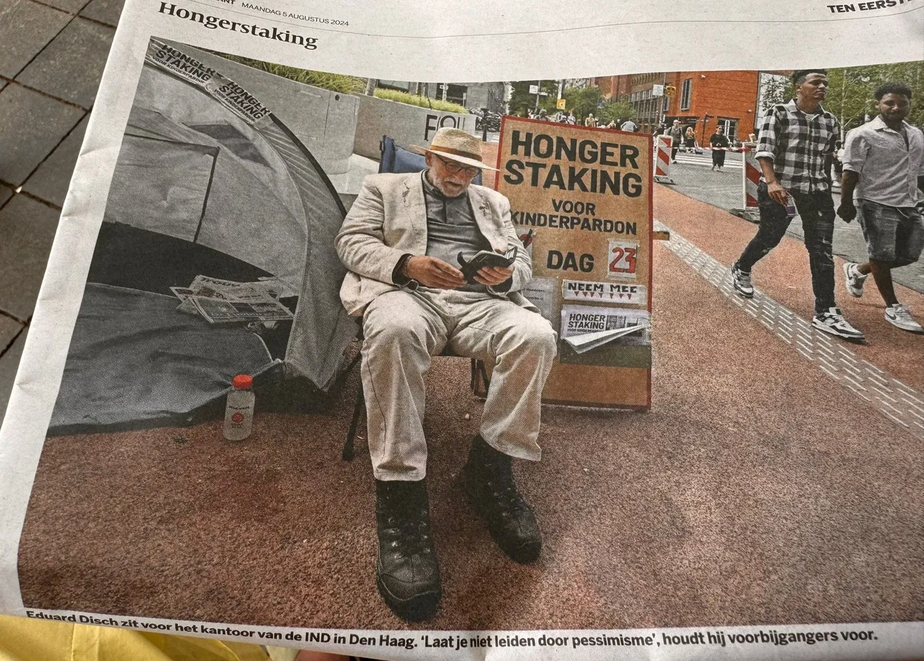 Hongerstaker Disch wordt bekende Nederlander