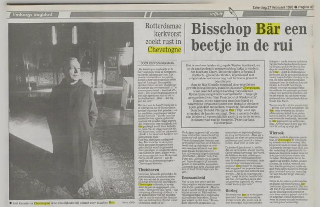 Pierre Rousseau kreeg tip dat gevluchte Bär in Chevetogne zat