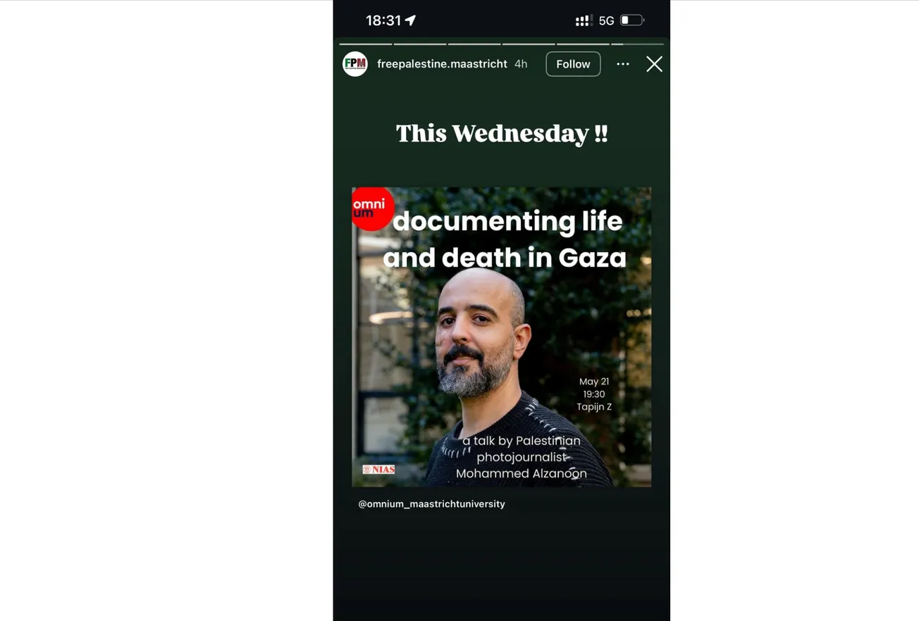 Palestijnse fotograaf mag wel lezing houden aan UM