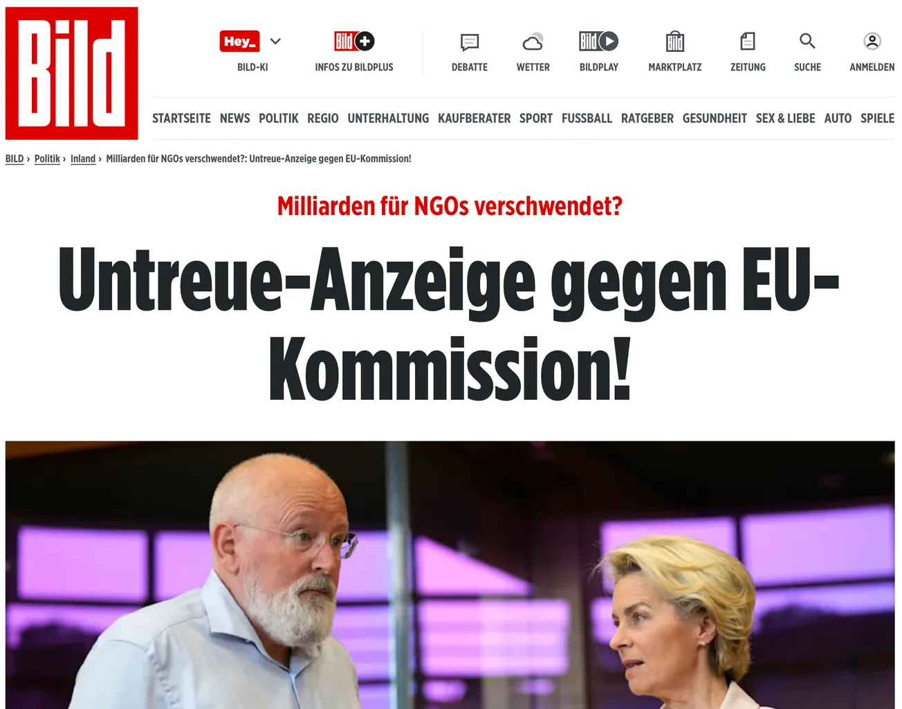 Strafklacht tegen Timmermans om steun NGO's