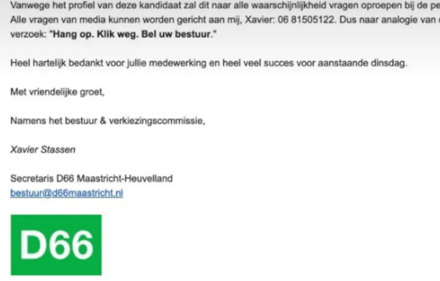 D66: "Hang op, klik weg, bel uw bestuur."